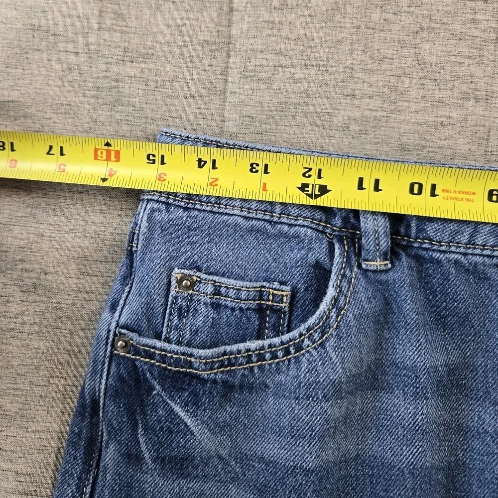 Pimkie‎ Women's Wide Leg Button Fly Medium Wash Mid Rise Jeans 30